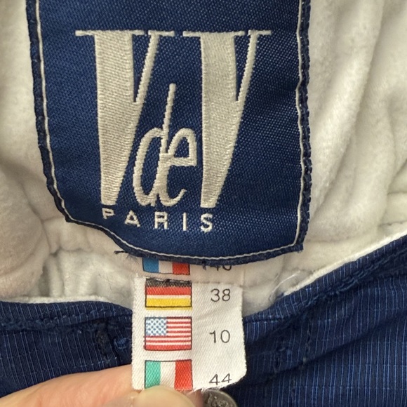 Vintage VdeV Paris Navy Royal Blue High Waist Ski Pants US 10 - Picture 6 of 8